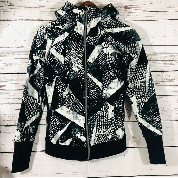 Lululemon Scuba Hoodie III Static Mist Black White Pattern 2 - Picture 1 of 8